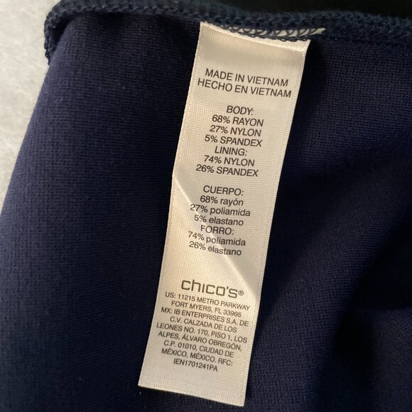 NWT Fabulously Slimming By Chico's Womens Midnight Ponte Ankle Pants Size 3 USXL - Picture 4 of 10